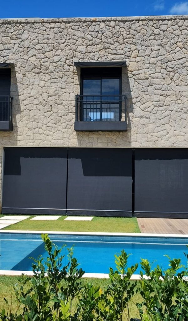 Toldo Cortina Screen Preto 3 Larguras- Toldos Iguatemi